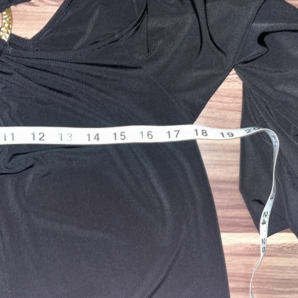 Michael Kors, black cold shoulder flared sleeve shirt - Picture 10 of 11